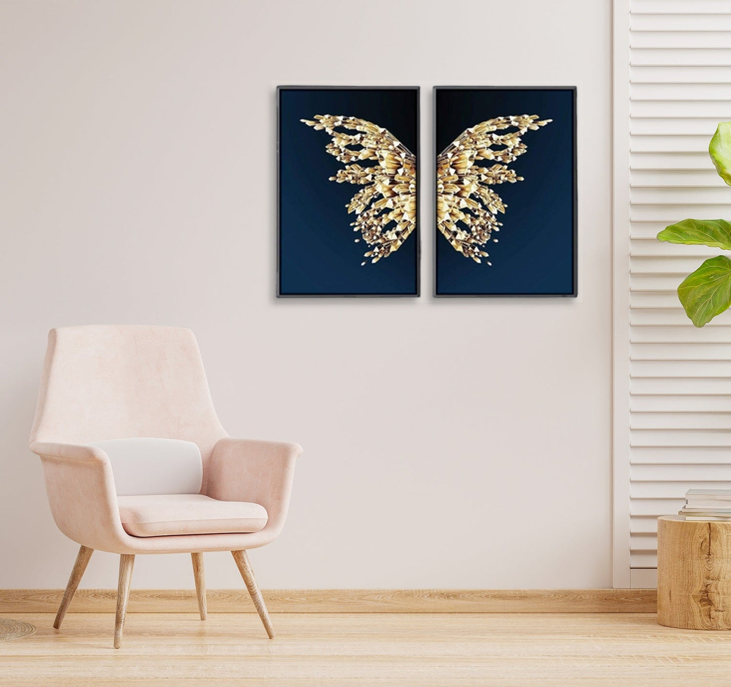Crystal Butterfly Canvas Wall Painting