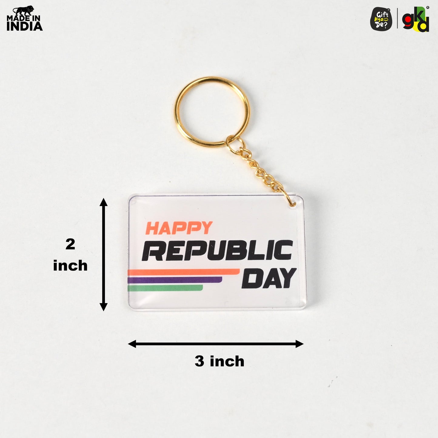 Indian Flag Keychain with Happy Republic Day Message | Patriotic Gifts for Republic Day | National Pride Accessories