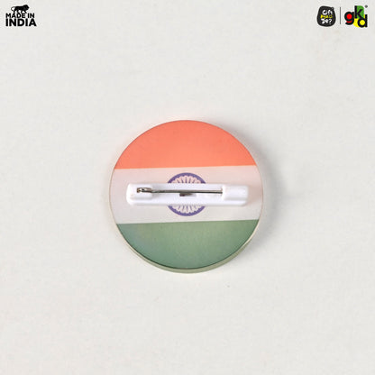 Indian Flag Badge – Indian Flag, I Love India, Jai Hind with Flag | Durable Acrylic Patriotic Gifts for Republic Day | National Pride Accessories