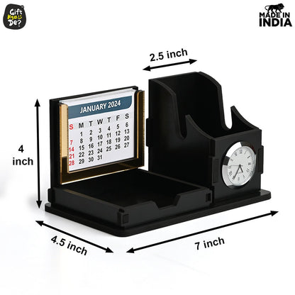 Mini Desk Organizer with Clock & Calendar 2025 | Desk Calendar | Desk Accessories