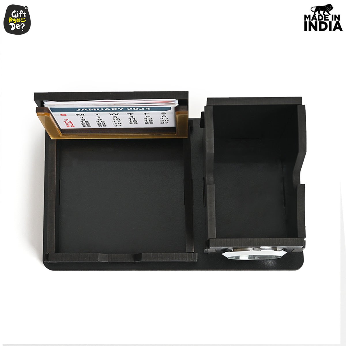 Mini Desk Organizer with Clock & Calendar 2025 | Desk Calendar | Desk Accessories