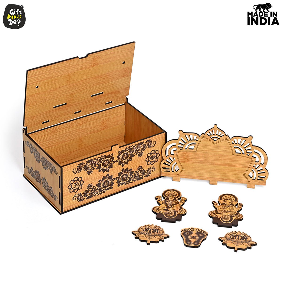 Portable Wooden Mini Mandir | Festival Gifts | House Warming Gift | Diwali Gifts