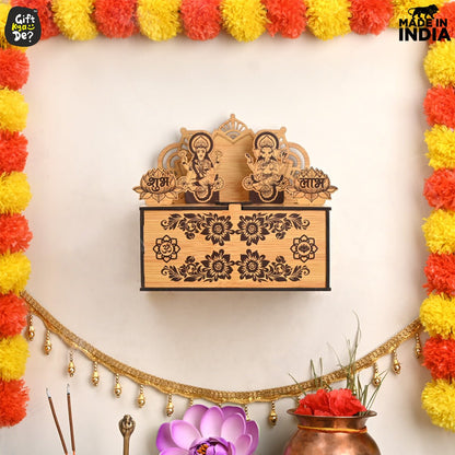 Portable Wooden Mini Mandir | Festival Gifts | House Warming Gift | Diwali Gifts