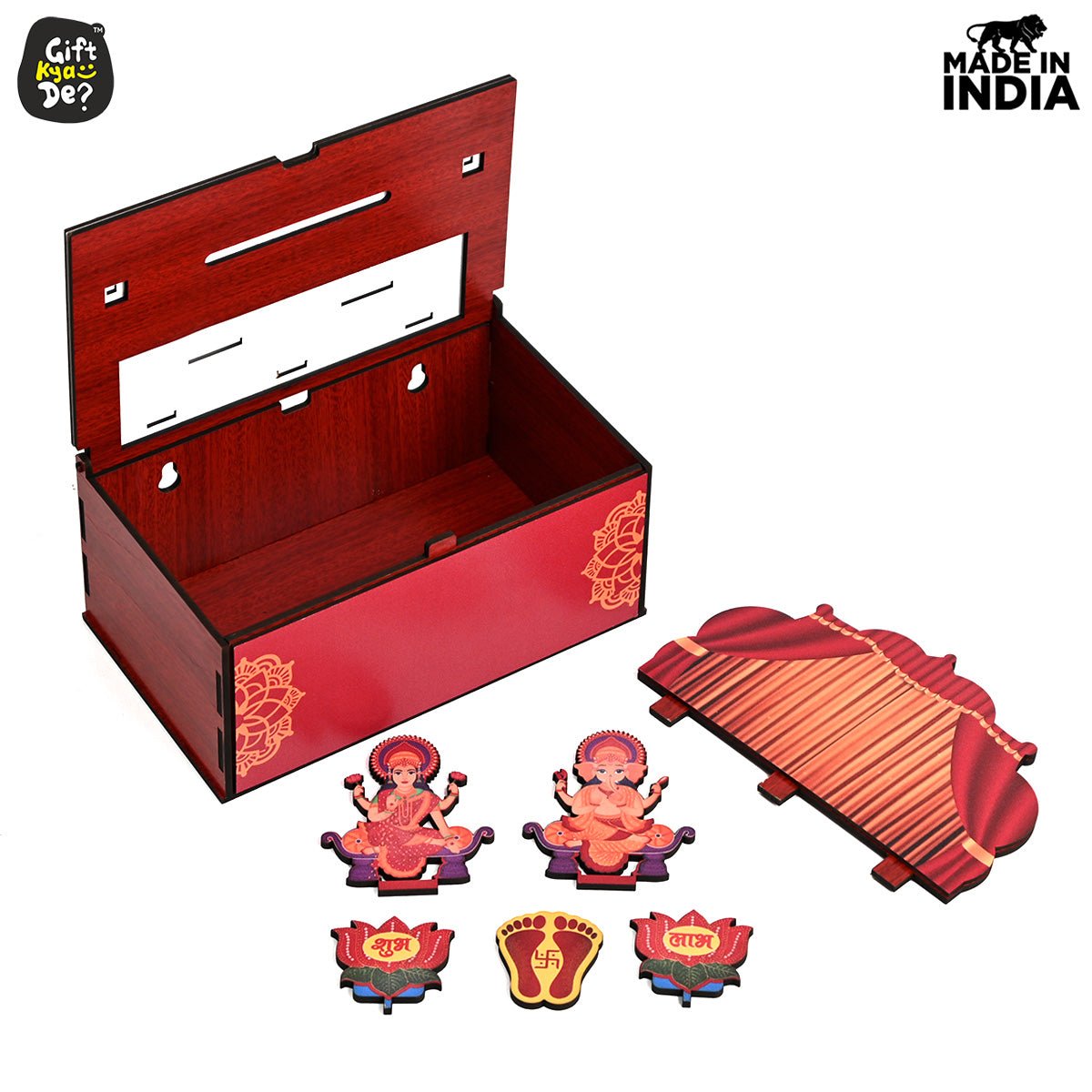 Portable Wooden Mini Mandir | Festival Gifts | House Warming Gift | Diwali Gifts