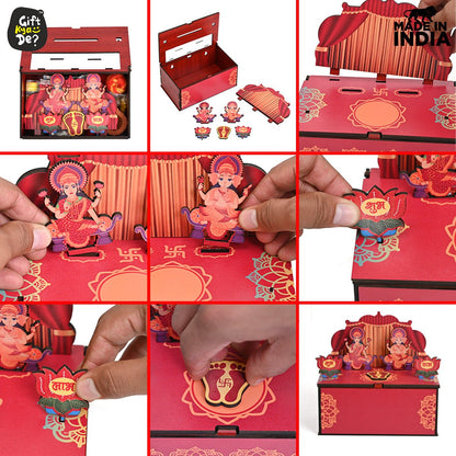 Portable Wooden Mini Mandir | Festival Gifts | House Warming Gift | Diwali Gifts