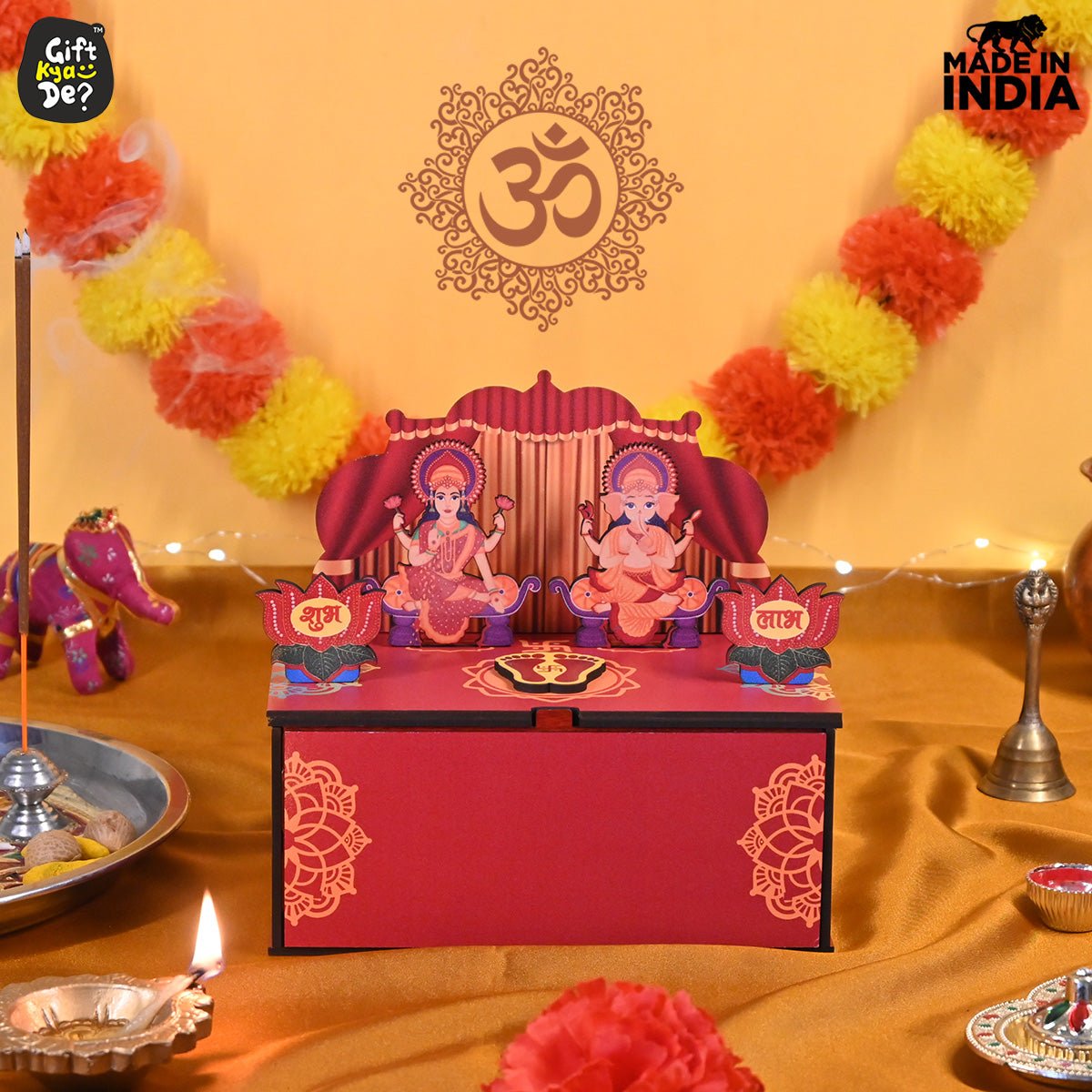 Portable Wooden Mini Mandir | Festival Gifts | House Warming Gift | Diwali Gifts
