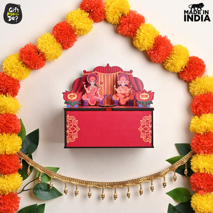 Portable Wooden Mini Mandir | Festival Gifts | House Warming Gift | Diwali Gifts