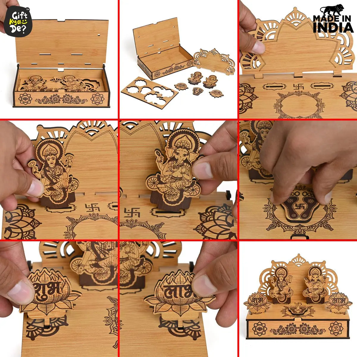 Portable Wooden Mini Mandir | Festival Gifts | House Warming Gift | Diwali Gifts