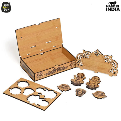 Portable Wooden Mini Mandir | Festival Gifts | House Warming Gift | Diwali Gifts