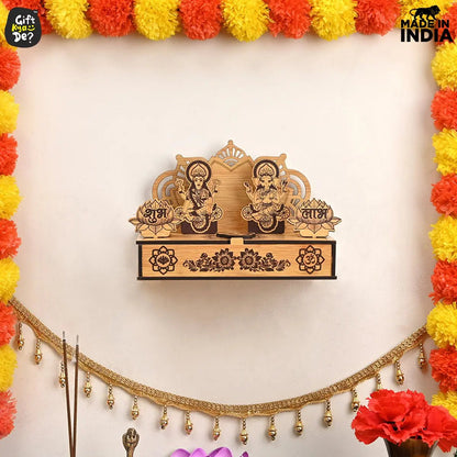 Portable Wooden Mini Mandir | Festival Gifts | House Warming Gift | Diwali Gifts