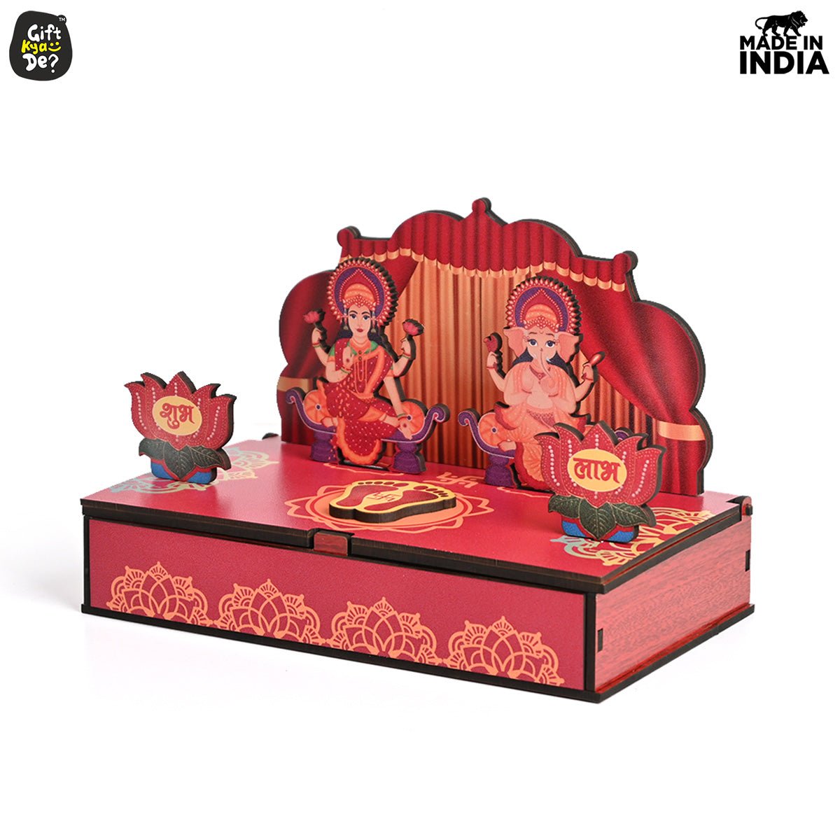 Portable Wooden Mini Mandir | Festival Gifts | House Warming Gift | Diwali Gifts