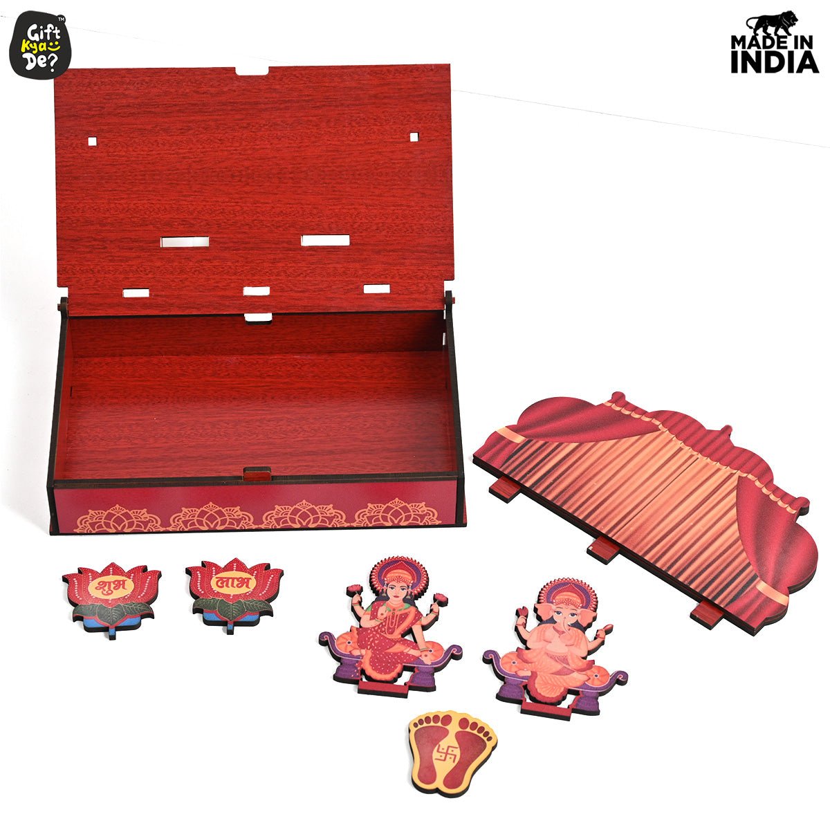 Portable Wooden Mini Mandir | Festival Gifts | House Warming Gift | Diwali Gifts