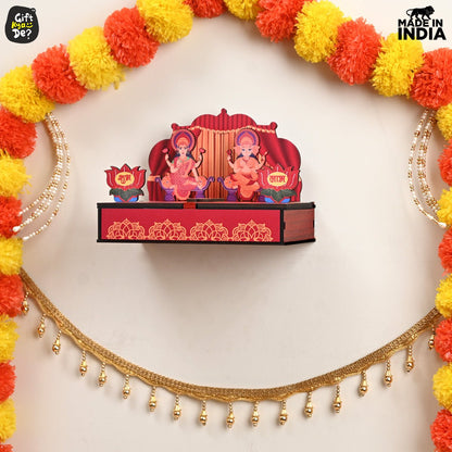 Portable Wooden Mini Mandir | Festival Gifts | House Warming Gift | Diwali Gifts