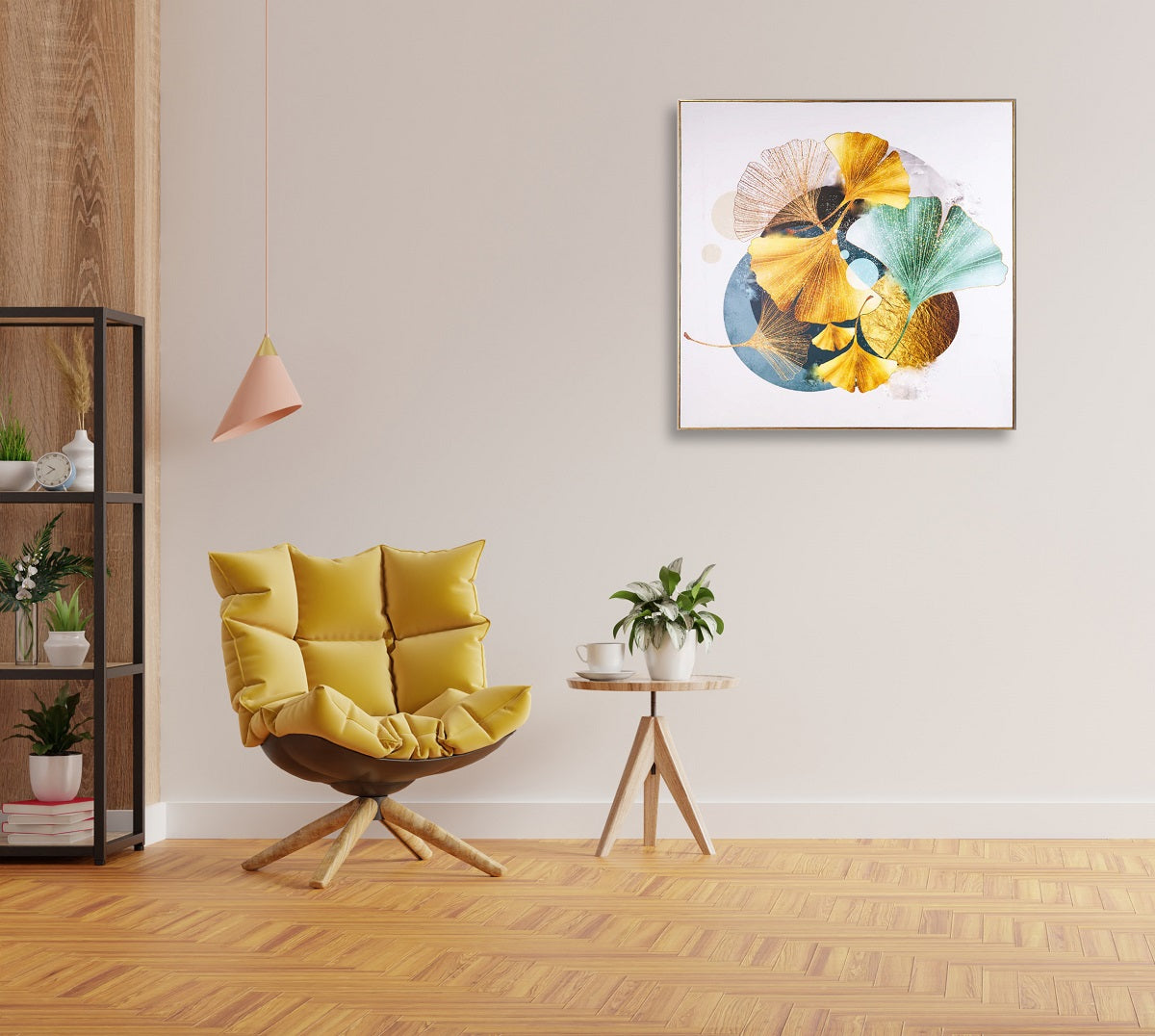 The Yellow and Green Stingray Framed Canvas Wall PAINTING