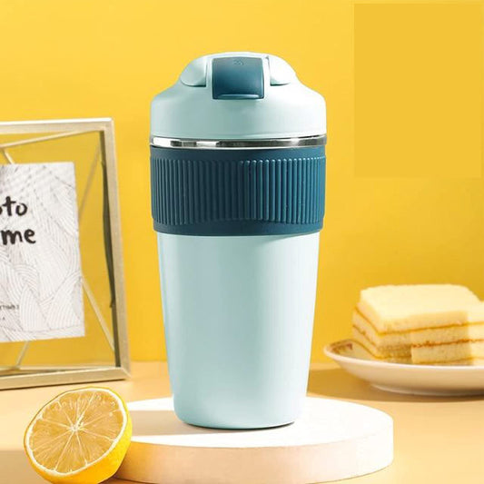 MustHome Satinless Steel Coffee Mug with lid Travel Mug Blue 500ml