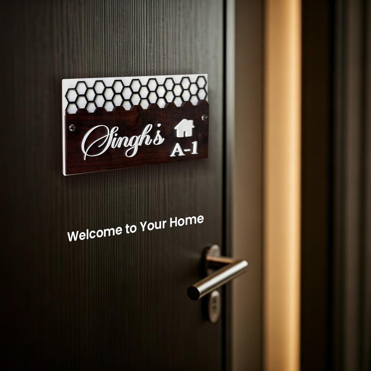 MustHome Name plate for home entrance | 15x30 cm