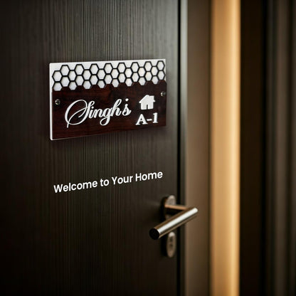 MustHome Name plate for home entrance | 15x30 cm