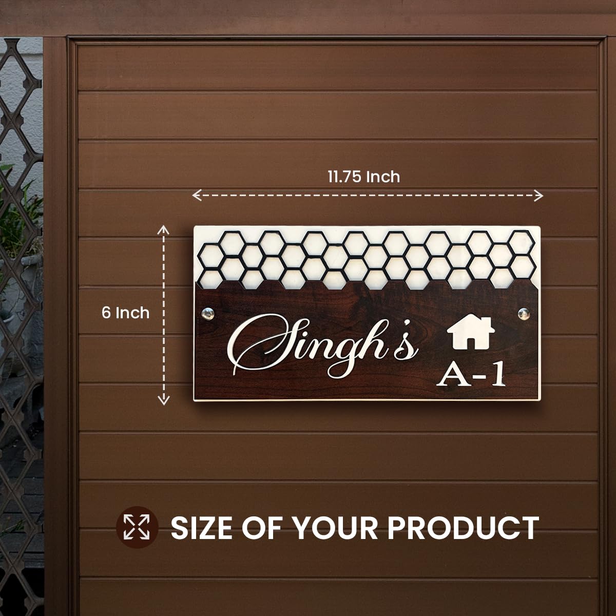 MustHome Name plate for home entrance | 15x30 cm