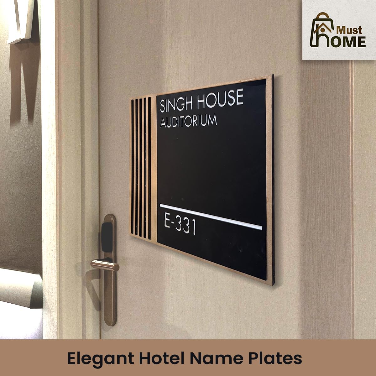 MustHome Personalized Luxury Door Name Plates for Home Entrance 30x30 Cm