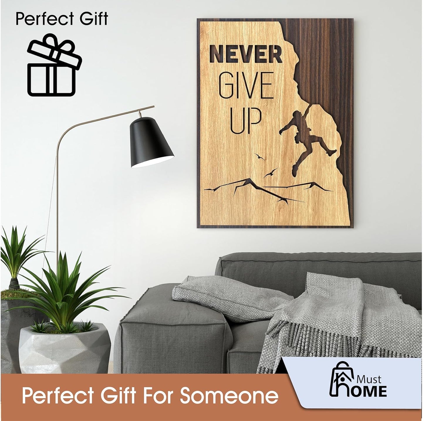 MustHome Wooden Wall Hanging with Quotes for Home Decor | Office |21 x 30 cm