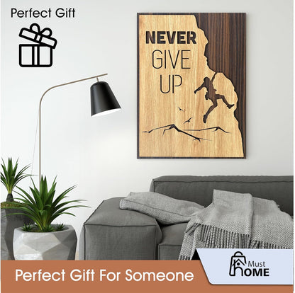 MustHome Wooden Wall Hanging with Quotes for Home Decor | Office |21 x 30 cm