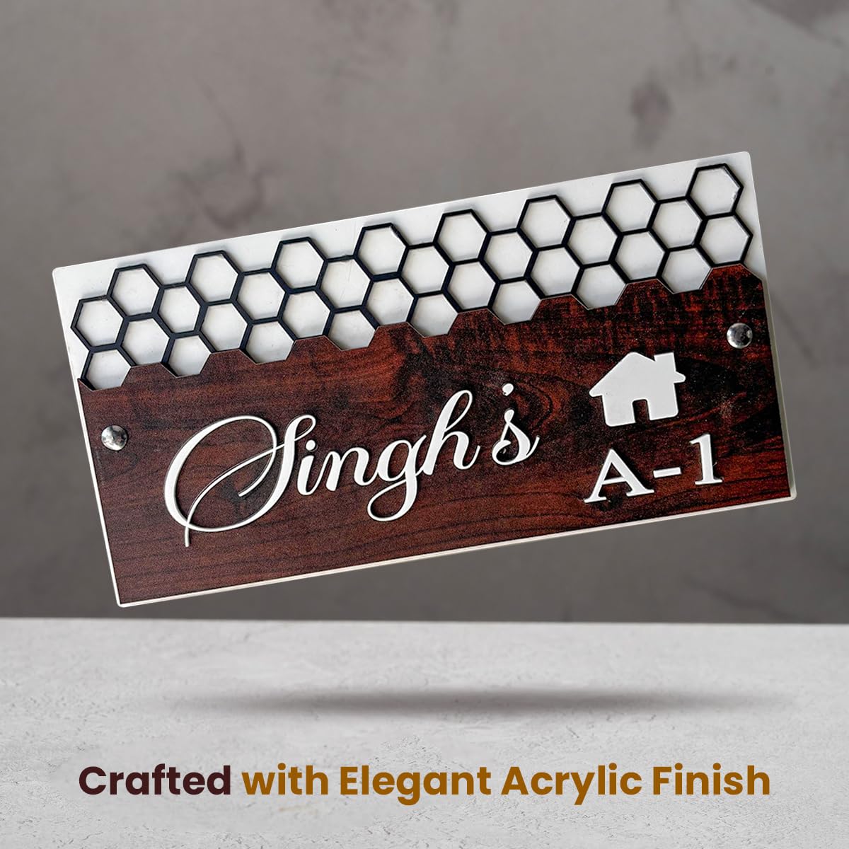 MustHome Name plate for home entrance | 15x30 cm