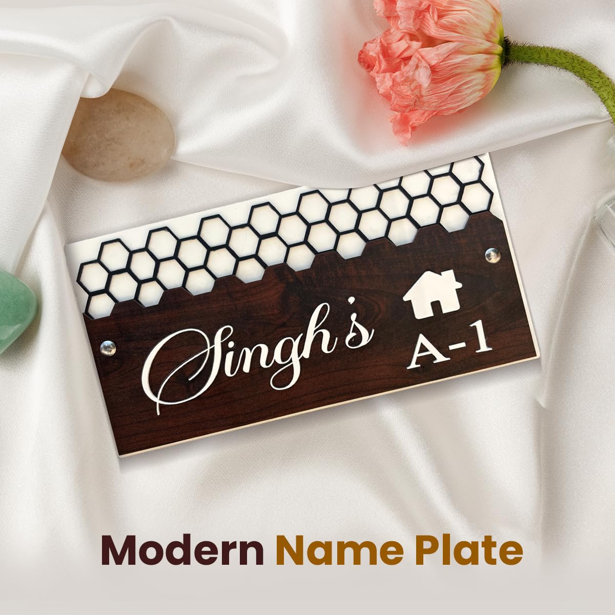 MustHome Name plate for home entrance | 15x30 cm