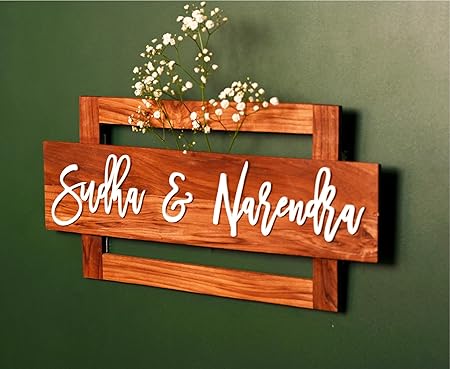 MustHome Personalized Door Name Plate for Home Entrance - 15X7 inch