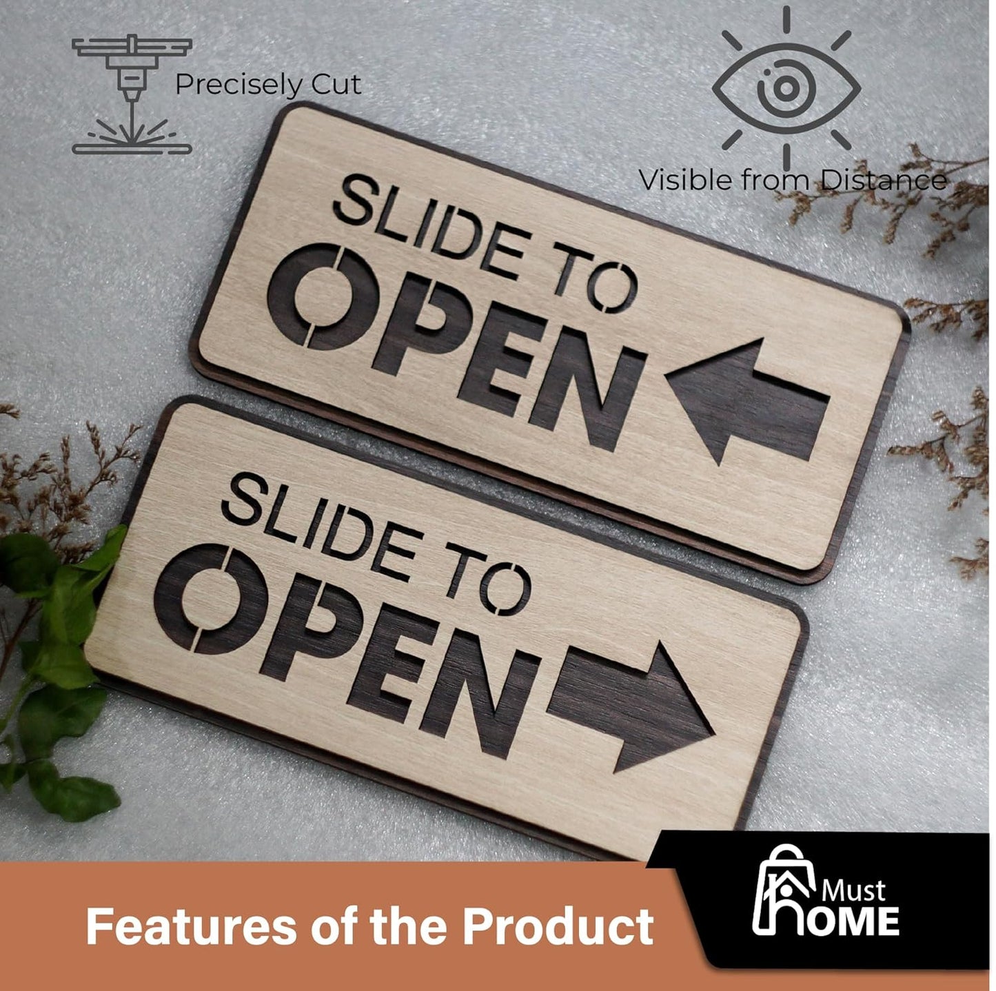 MustHome Slide to Open Stickers for Glass door |‎15x15cm
