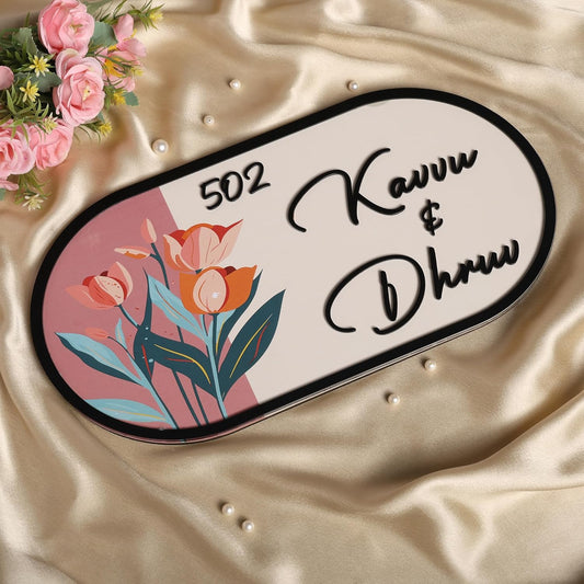 MustHome Name plate for home entrance outdoor | Name plate for house |38x20 cm