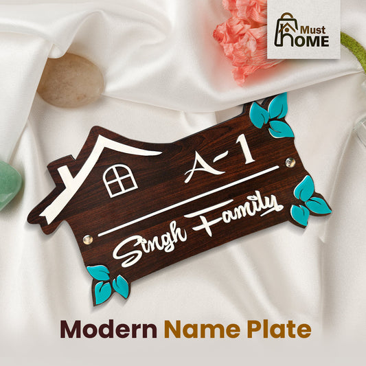 MustHome Name plate for home entrance | 11x6 cm