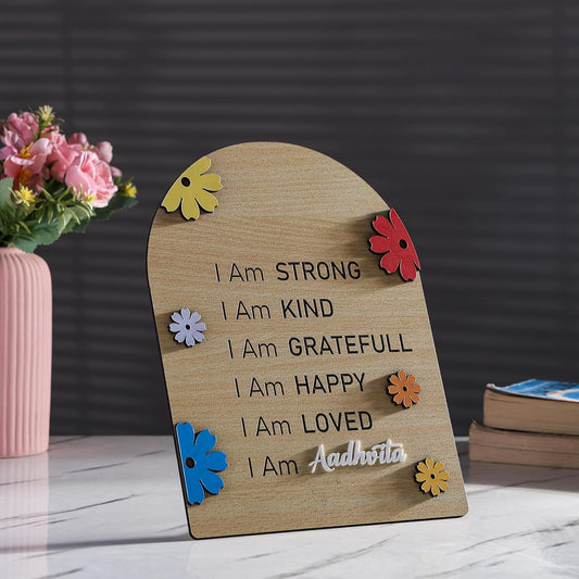 MustHome Daily Affirmation Quotes with Peronalised name |25 x 20 cm