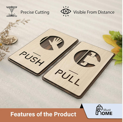 MustHome| Push pull stickers for door | 12x20 cm