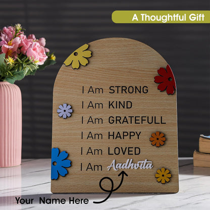 MustHome Daily Affirmation Quotes with Peronalised name |25 x 20 cm