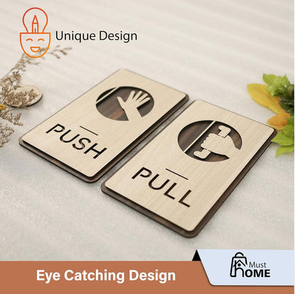 MustHome| Push pull stickers for door | 12x20 cm