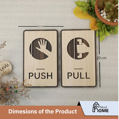 MustHome| Push pull stickers for door | 12x20 cm