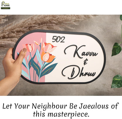 FusionEdge Home Name plate for home entrance outdoor | Name plate for house |38x20 cm
