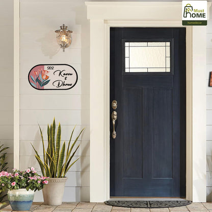 MustHome Name plate for home entrance outdoor | Name plate for house |38x20 cm