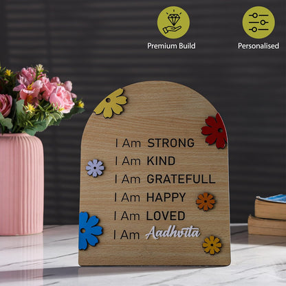 MustHome Daily Affirmation Quotes with Peronalised name |25 x 20 cm