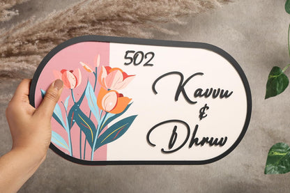 MustHome Name plate for home entrance outdoor | Name plate for house |38x20 cm