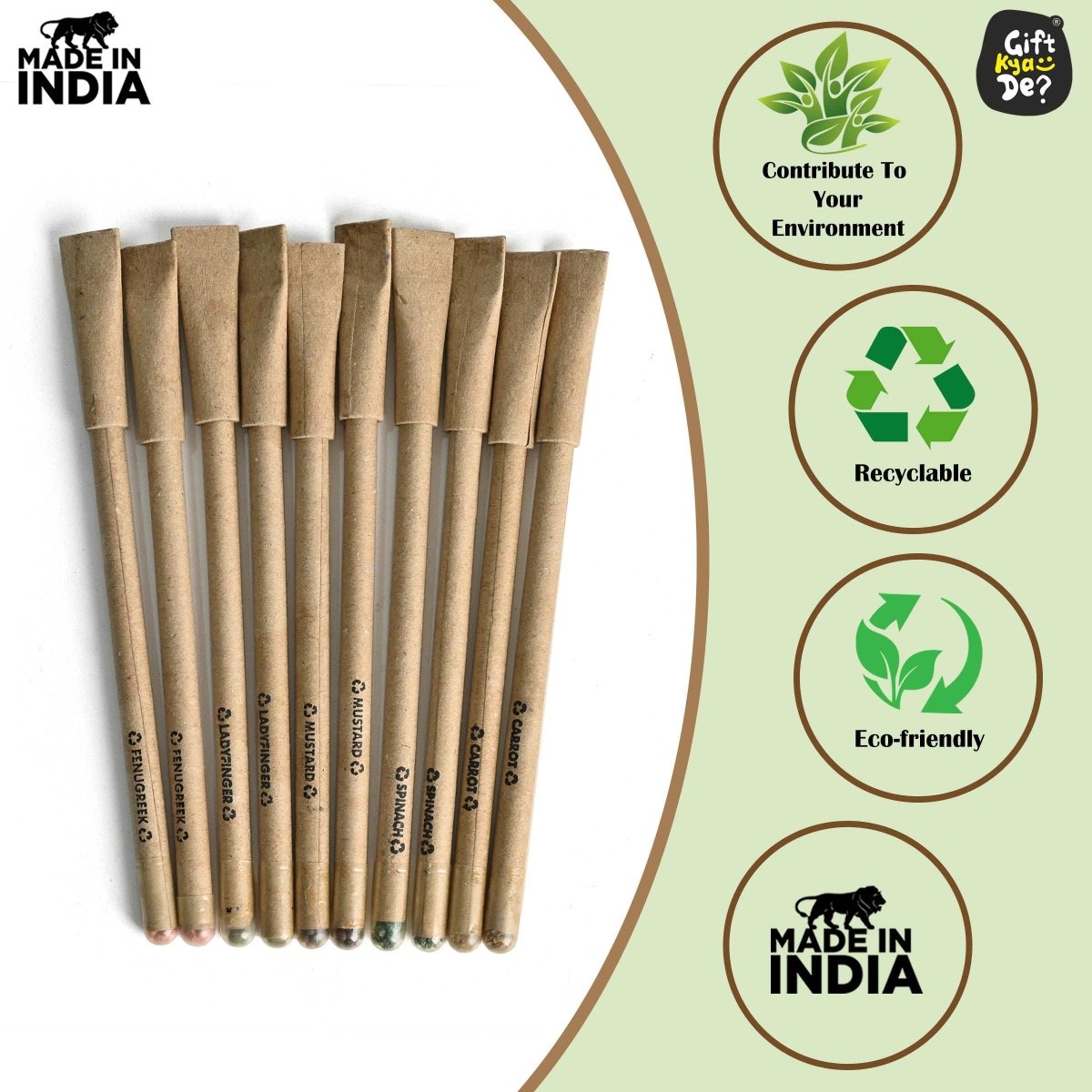 Buy Eco-Friendly Paper Seed Pen ( Pack Of 10) Online -