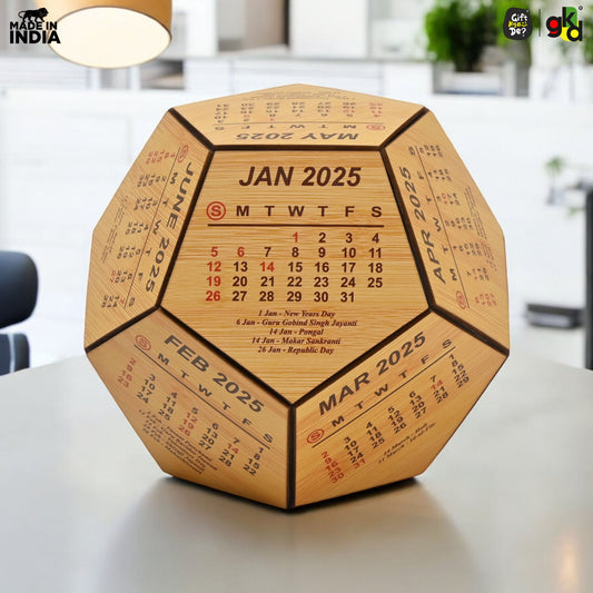 3D Pentagon Desk Calendar 2025 | Table Calendar | Eco-Friendly