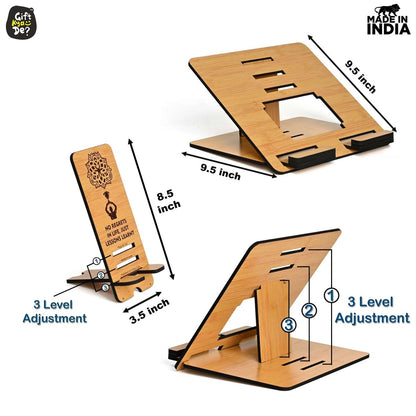 3 Level Portable Laptop Stand with Portable Mobile Holder Combo | Work From Home | Corporate Gifts