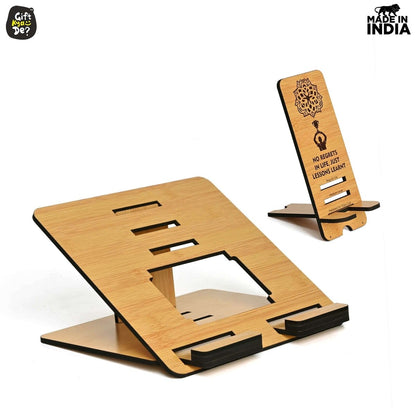 3 Level Portable Laptop Stand with Portable Mobile Holder Combo | Work From Home | Corporate Gifts