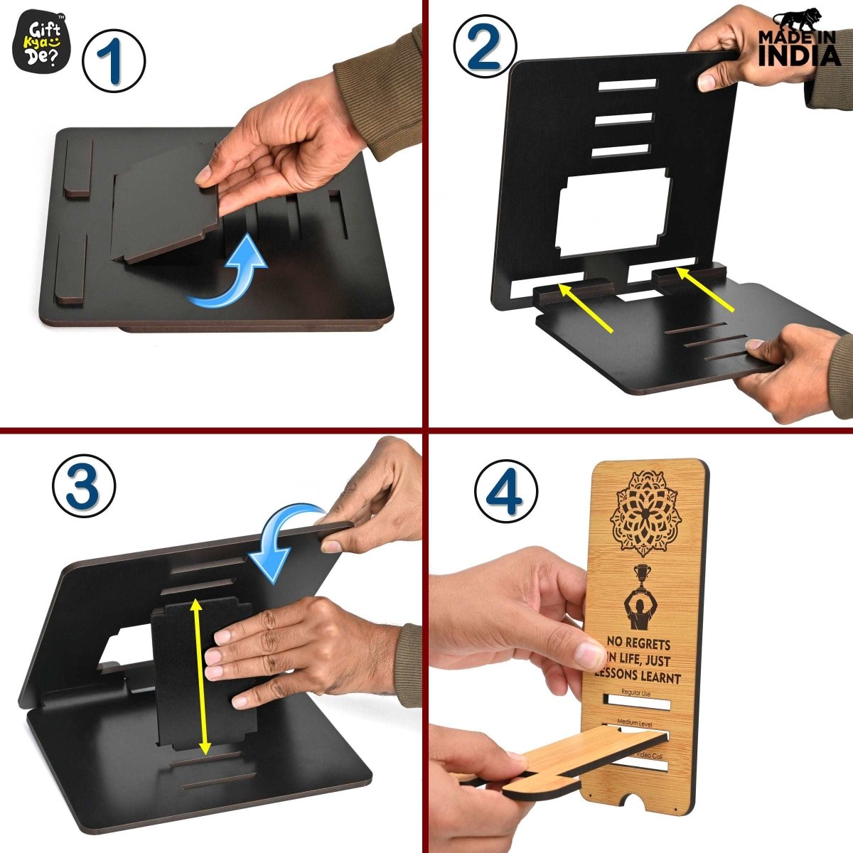 3 Level Portable Laptop Stand with Portable Mobile Holder Combo | Work From Home | Corporate Gifts