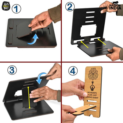 3 Level Portable Laptop Stand with Portable Mobile Holder Combo | Work From Home | Corporate Gifts