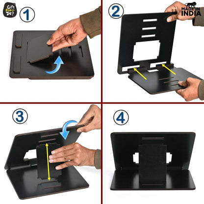 Wooden Foldable Portable Laptop Stand With 3 Level Adjustable Stand | Laptop Accessories | Gadget 2024