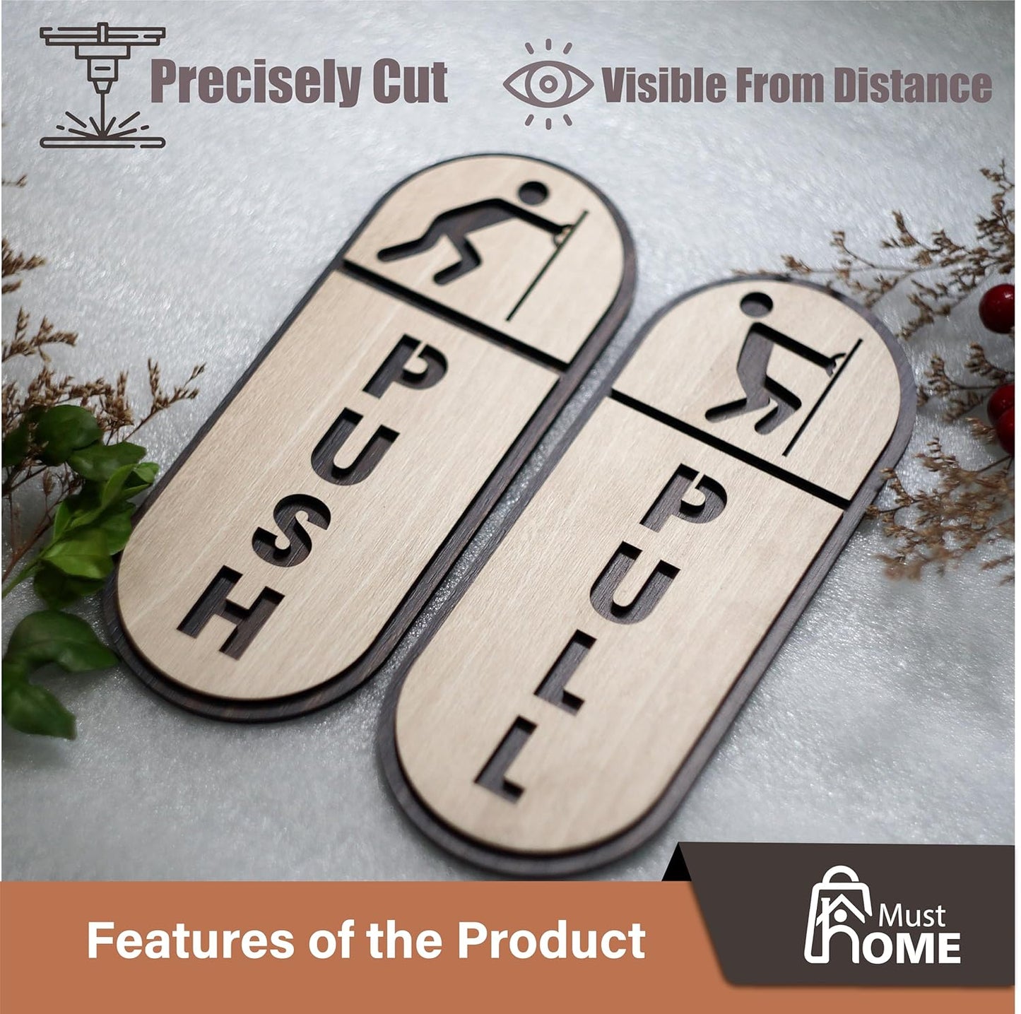 MustHome Push Pull Stickers for Glass door|6inches