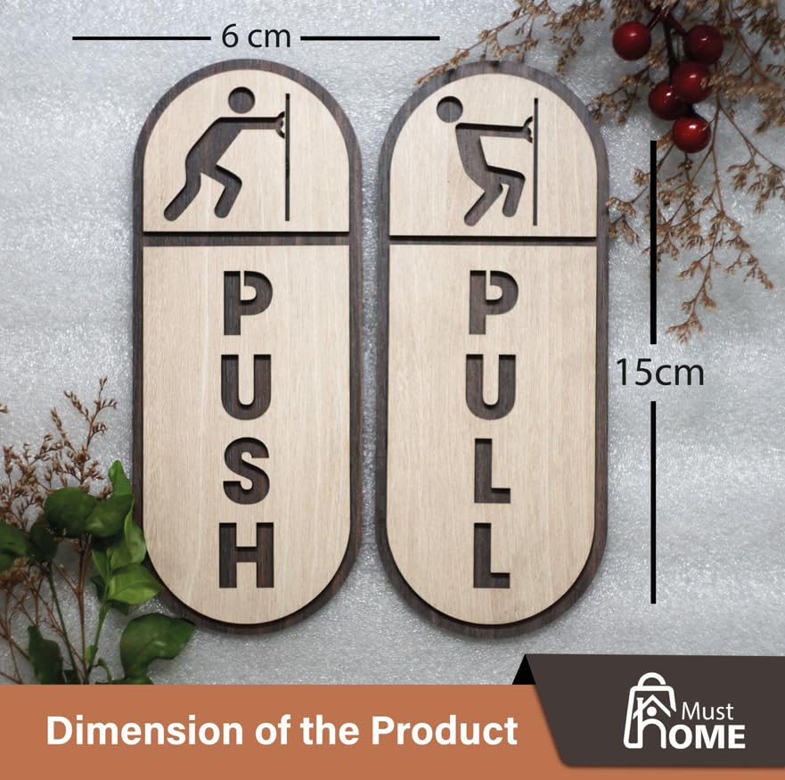 MustHome Push Pull Stickers for Glass door|6inches