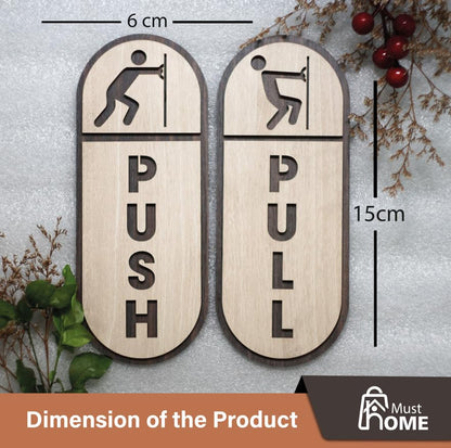 MustHome Push Pull Stickers for Glass door|6inches